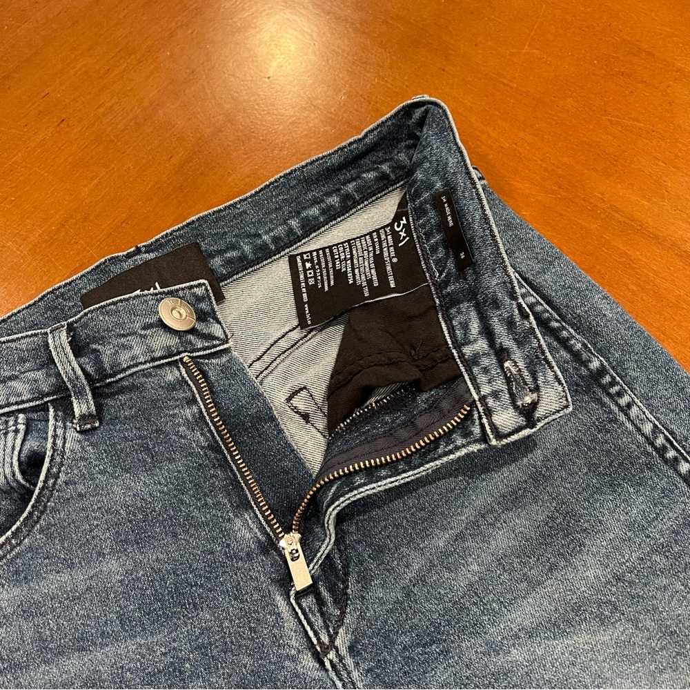 3x1 Celie Straight High-Rise Cropped Jeans 26 Anthropologie Slim Denim Tapered - Picture 9 of 16